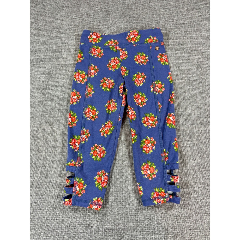 Matilda Jane 435 Leggings Floral Capri Blue Rose Print Boutique Girls Size 8